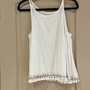 Lilly Pulitzer White Tank Top with Shell Trim